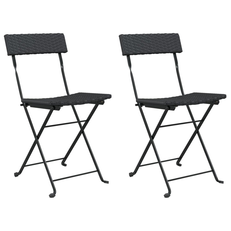 Kisho Side Chair Folding Chair Set, Black