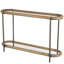 Console ovale en métal Cole et gris avec plateau de table en bois brun Cole