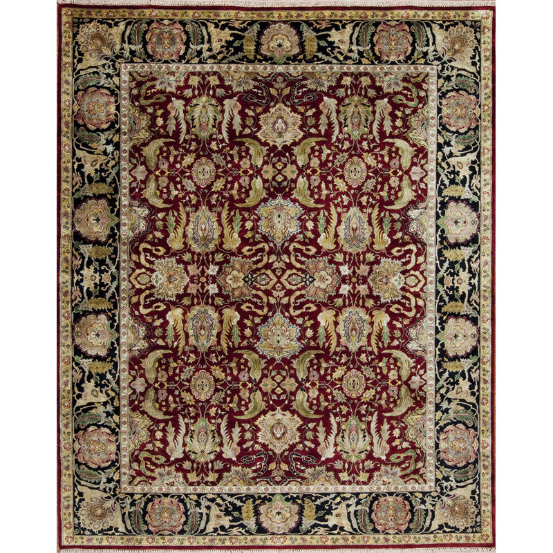 Golden Age Hand Knotted Wool Area Rug, Rectangle 6' x 9'