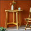 Table bistro pliante d'extérieur en bois d'acacia, naturelle et durable pour les petits espaces