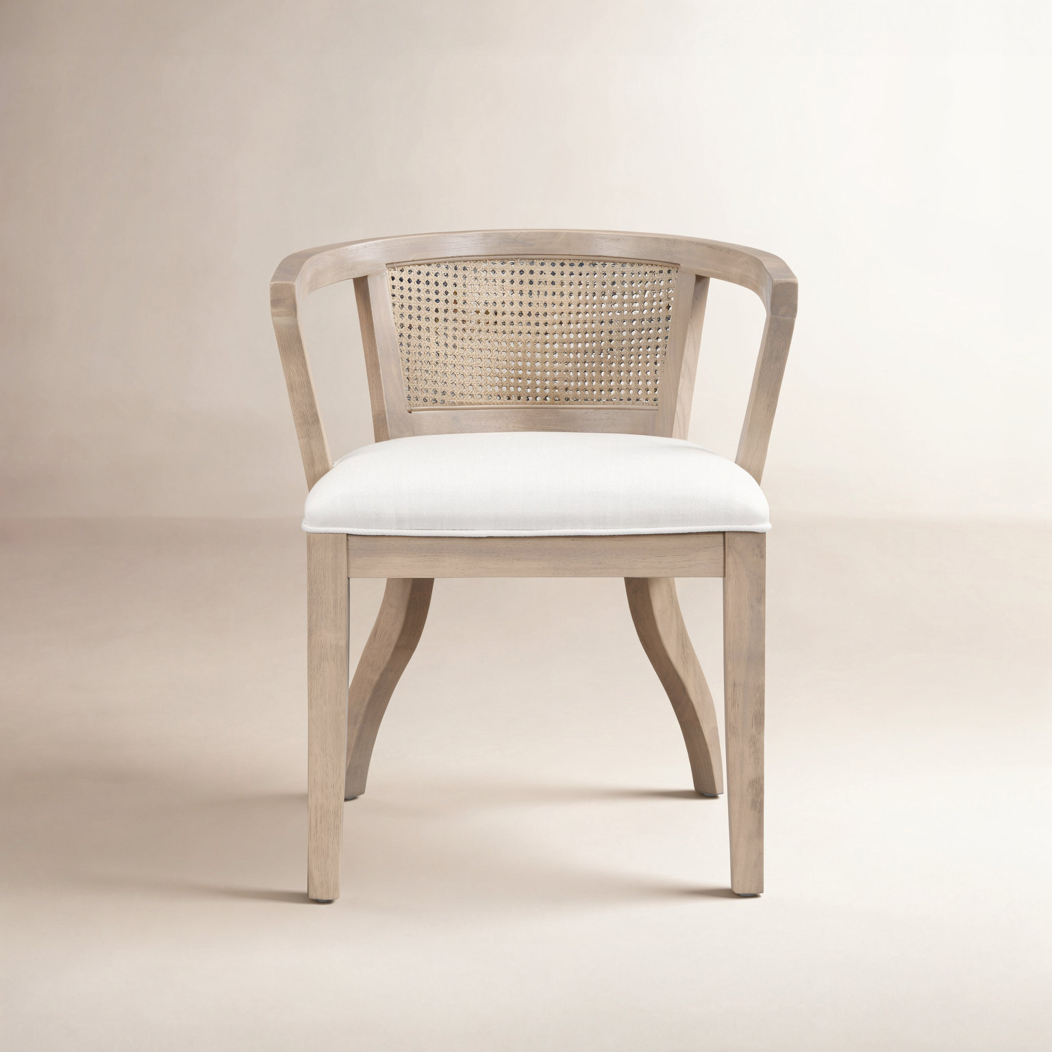 Ashia Dining Armchair, Cream/Light Ash