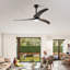 Ventilateur de plafond 52 po, intérieur et extérieur avec éclairage et télécommande, moteur réversible silencieux, 6 vitesses, 3 couleurs, pour salon de patio, chambre à coucher, bureau, intérieur-1651441224