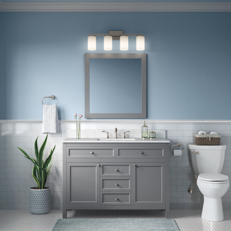 Verlana 27.75" 4-Light Vanity - Brushed Nickel, Brushed Nickel, 27.75" Width, 4 Lights