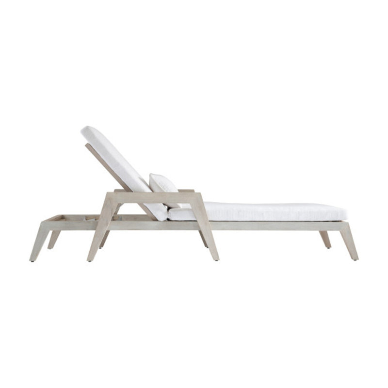 Altea Outdoor Teak Chaise Lounge, Cream Linen 6025-002