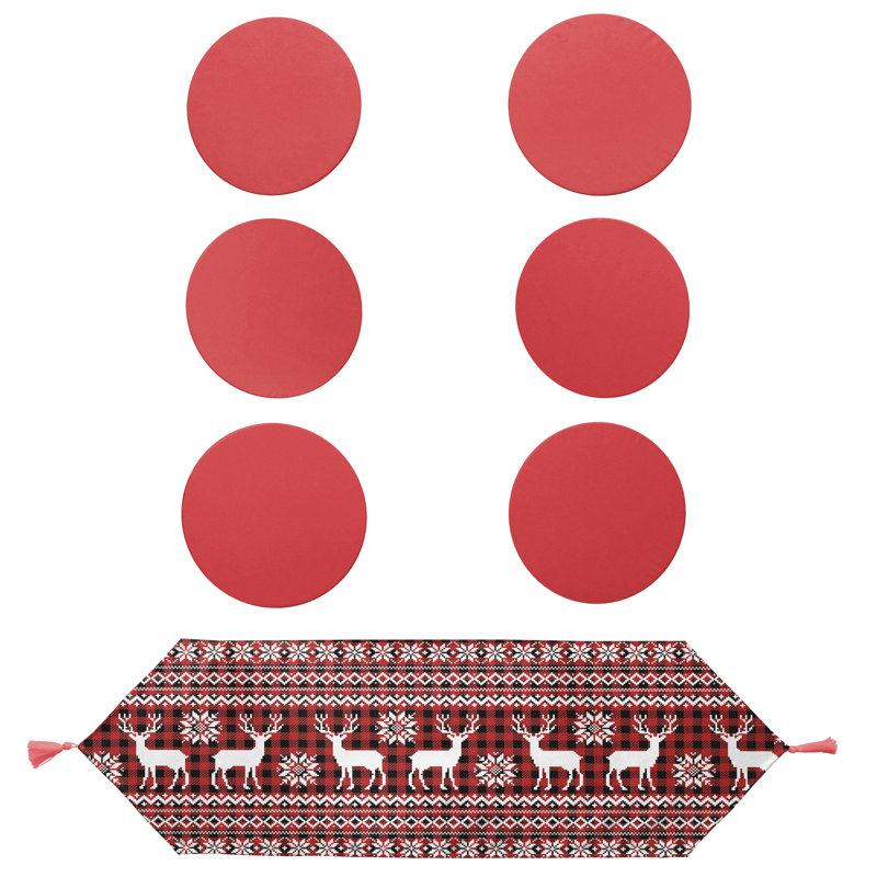 Ensemble de napperon de Noël et de fêtes 7 pièces, parfait pour les dîners de Noël, décoration de table de Noël
