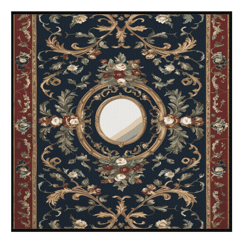 Tapis noir français lavable à la machine, Carré 3 pi