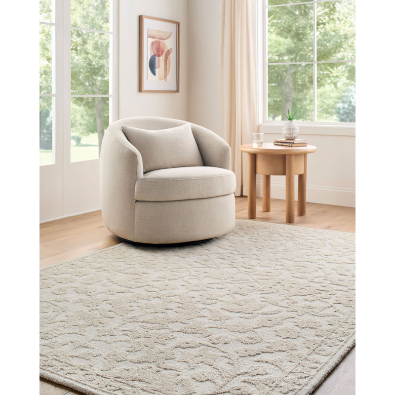 Konya Handmade Area Rug, Rectangle 8' x 10', Ecru/Ivory/Sandstone