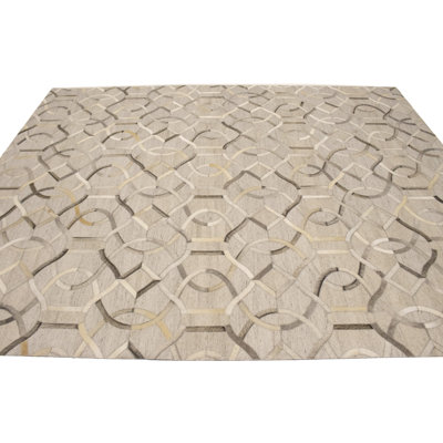 Tapis argenté moderne en similicuir 8X10