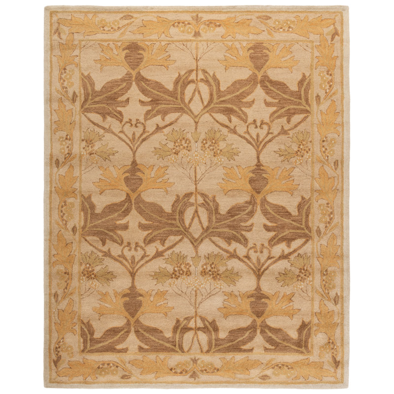 Antiquity Hand-Tufted Beige / Gold Area Rug, Rectangle 7'6" x 9'6"