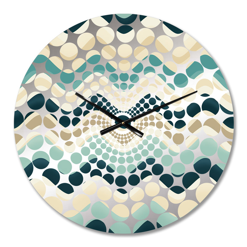 Horloge murale à chevrons beige et bleu, Petit