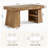 55" Farmhouse Dining Table With Storage Drawer And Shelves, Rectangle Kitchen Table For 4-6 People