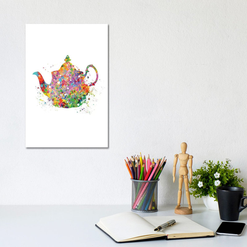 Teapot - Wrapped Canvas Painting, 20.32 cm H x 30.48 cm W