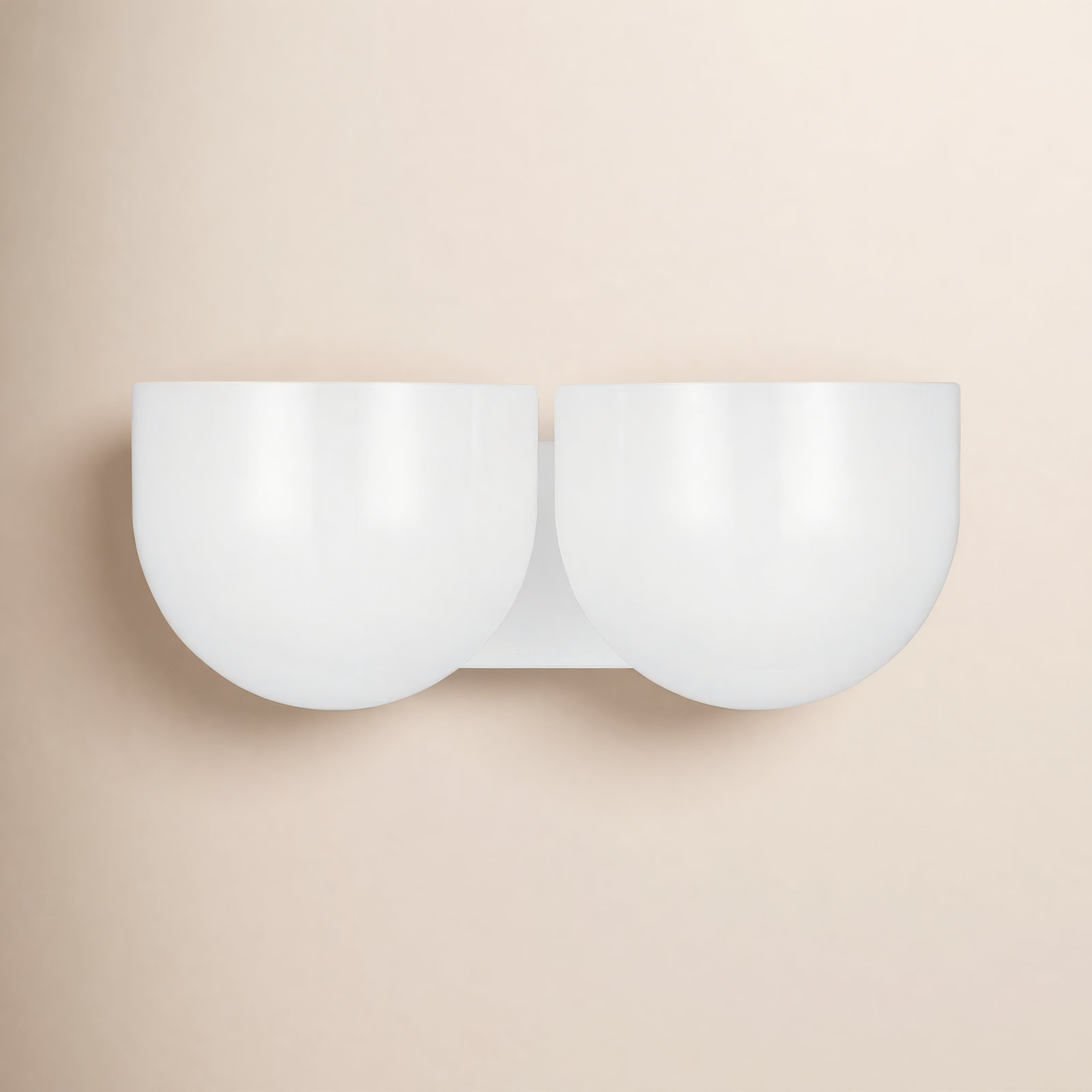 2 Light Frosted Dimmable Vanity Light, Matte White
