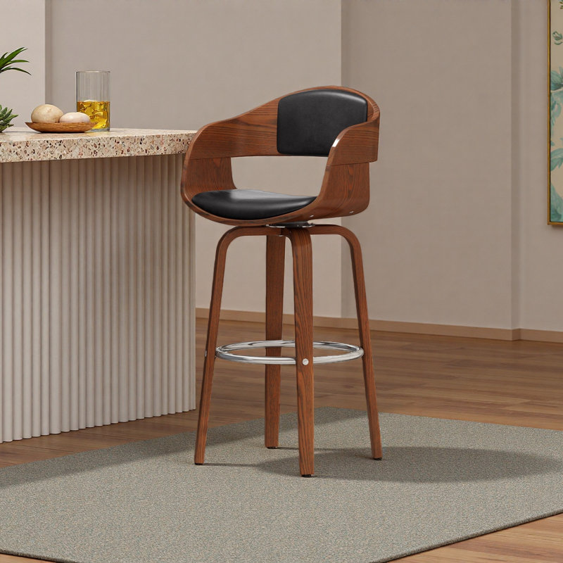 Tabouret de bar pivotant de 30,25 po, Nuit noire, 1