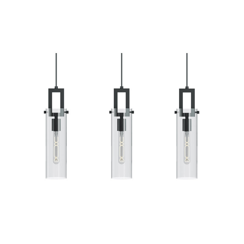 Luminaire suspendu linéaire 3 lumières Houston - 60 W -, Noir