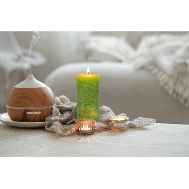 Bougie pilier parfumée 6 pièces, Taupe, Bois de santal japonais