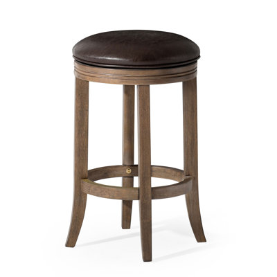 Maven Lane Eva Stool with Faux Leather Upholstery