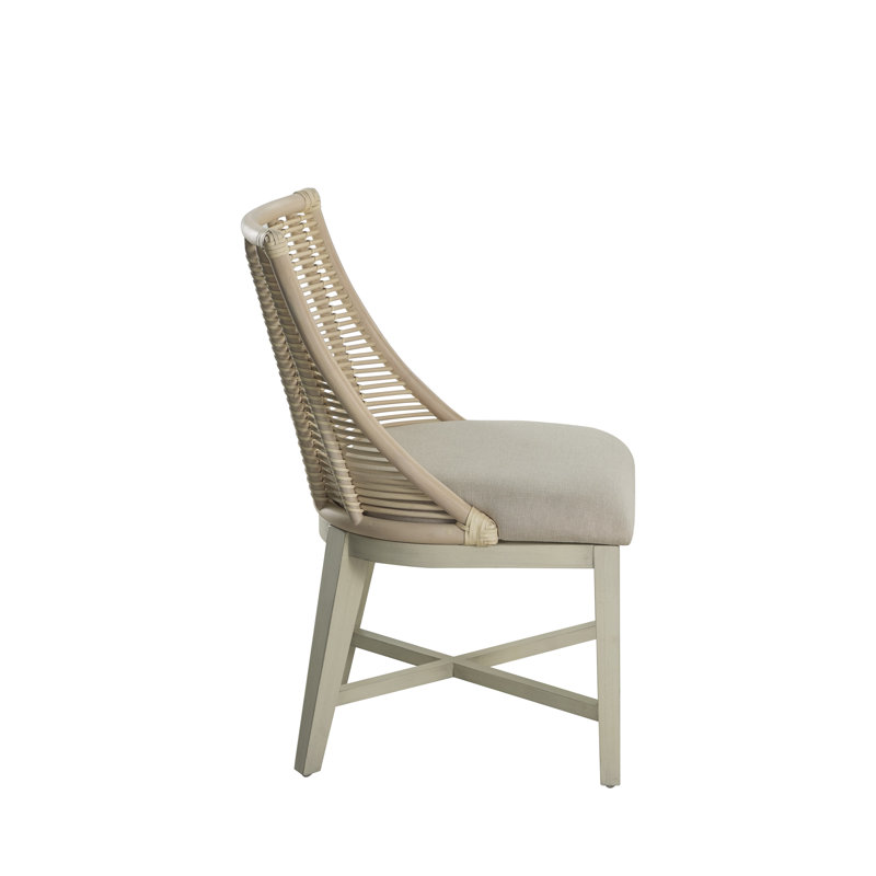 Hamlet Linen Slat Back Side Chair in Beige
