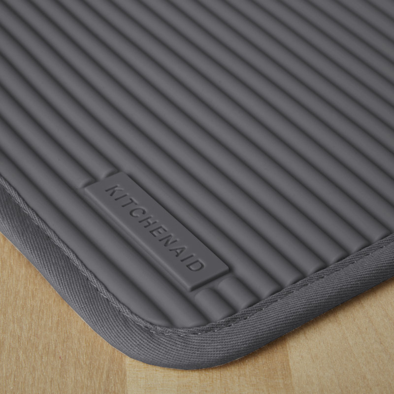 KitchenAid Ribbed Soft Silicone Potholder, Charcoal Gray