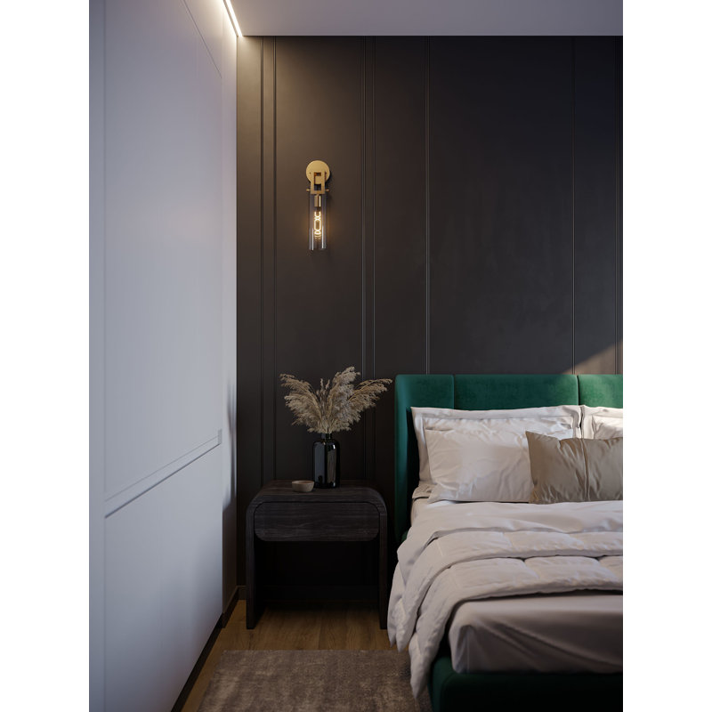 Narice 17'' Wall Sconce - Clear Glass, Light Antique Brass