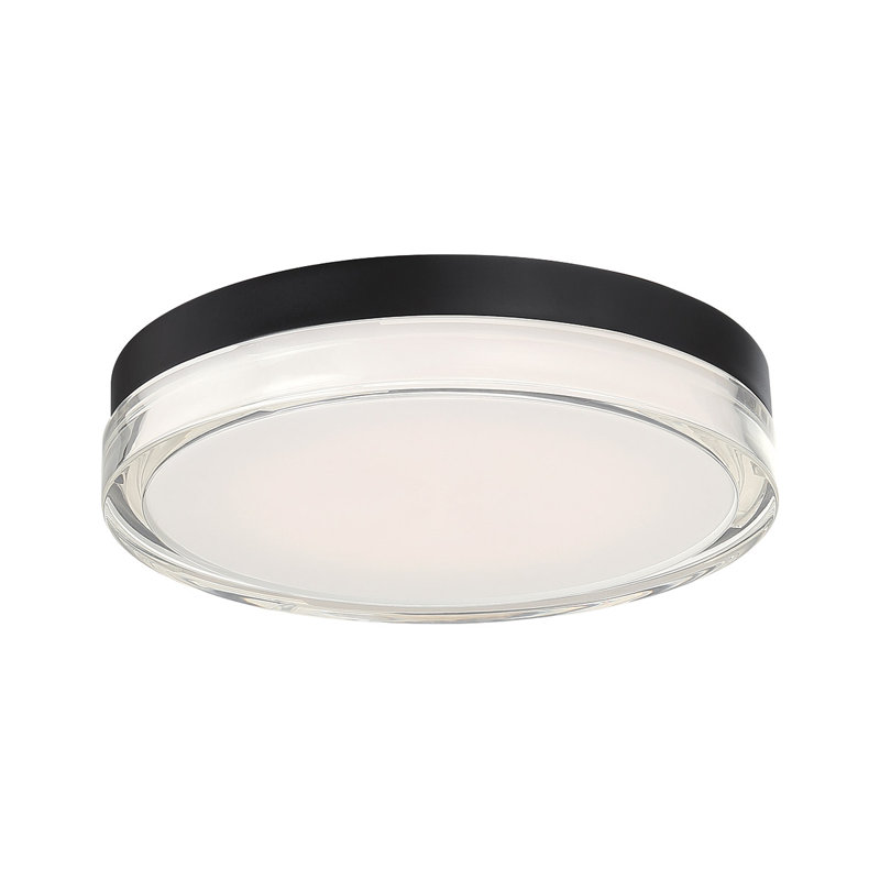 Pi Black Outdoor Flush Mount, 3000K, 2.5" H x 15" W x 15" D, Matte Black