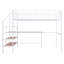 Lit mezzanine double en métal avec bureau et échelle de rangement latérale-394978546