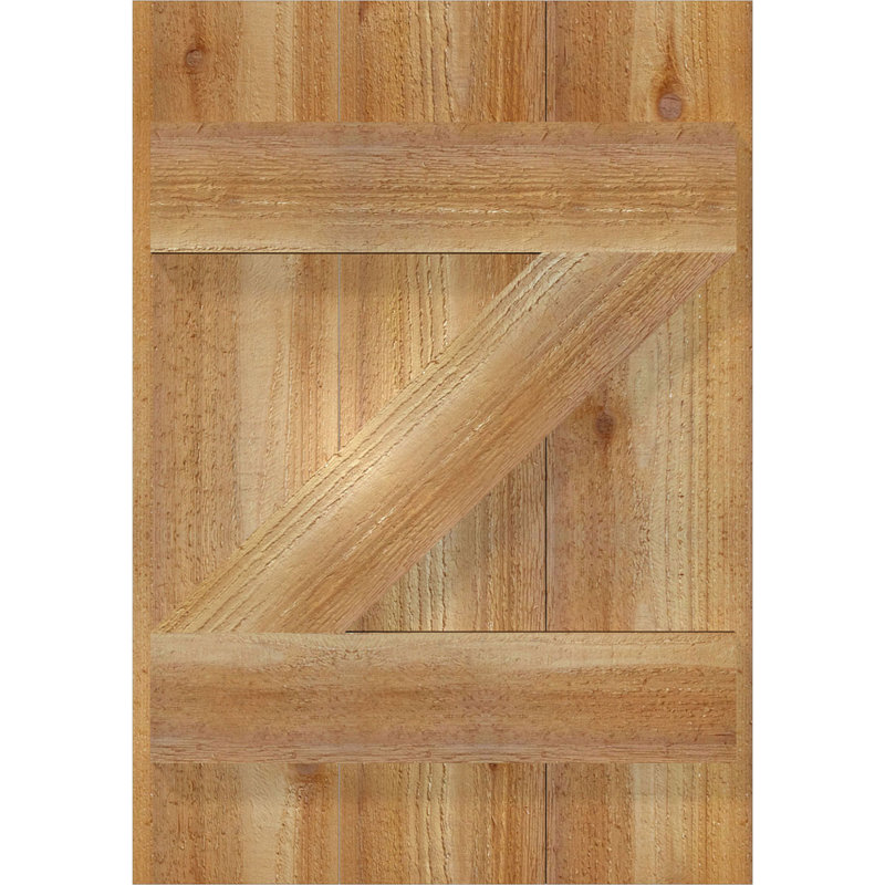 TimberCraft 5 3/8 "planches jointes avec n-lattes avec barre en Z, cèdre rouge de l'Ouest (par paire), 16 1/8 po, 23 po