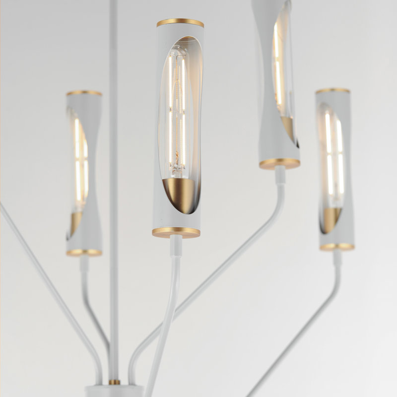 Lustre Regent, Gris français clair / laiton vieilli naturel