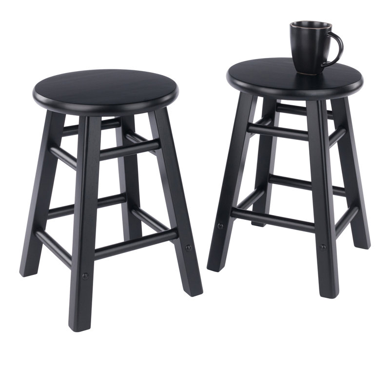 Element 2-pc Dining Stool Set, Black, Black