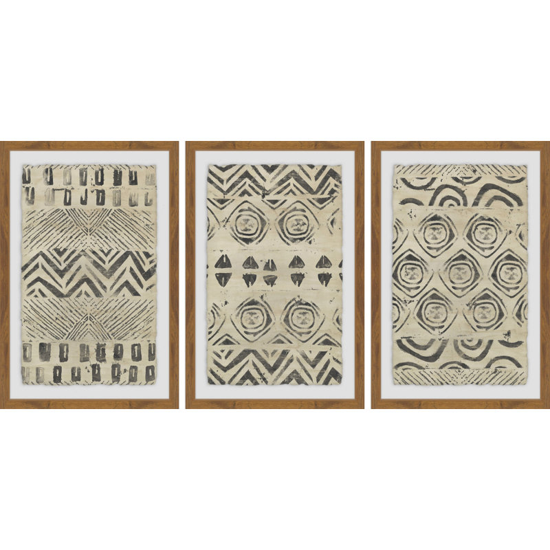 « boho lines triptyque », H 18 po x l 12 po x L 1,5 po
