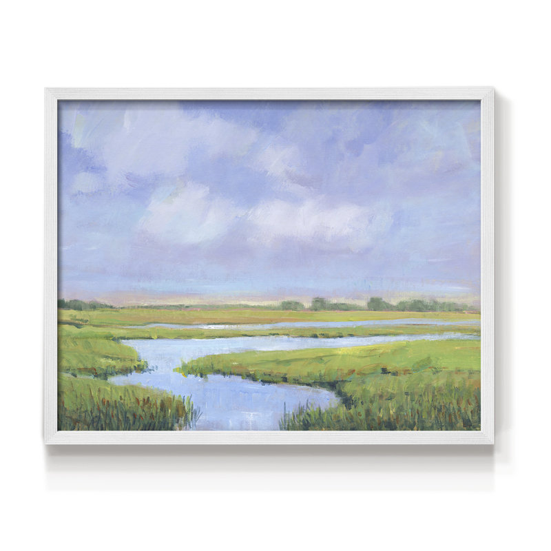 Summer Marsh II - Reproduction encadrée - Restickable, H 11 po x l 14 po, Blanc