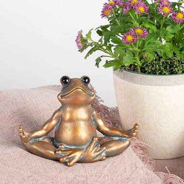 Gold Yoga Frog Décor