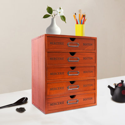 5-Drawer Wood Storage Drawer