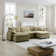 Kaoruko Oversized Modular Cushioned Sofa With Conversible Ottoman, 3-seater Sofa With 2 Footstools