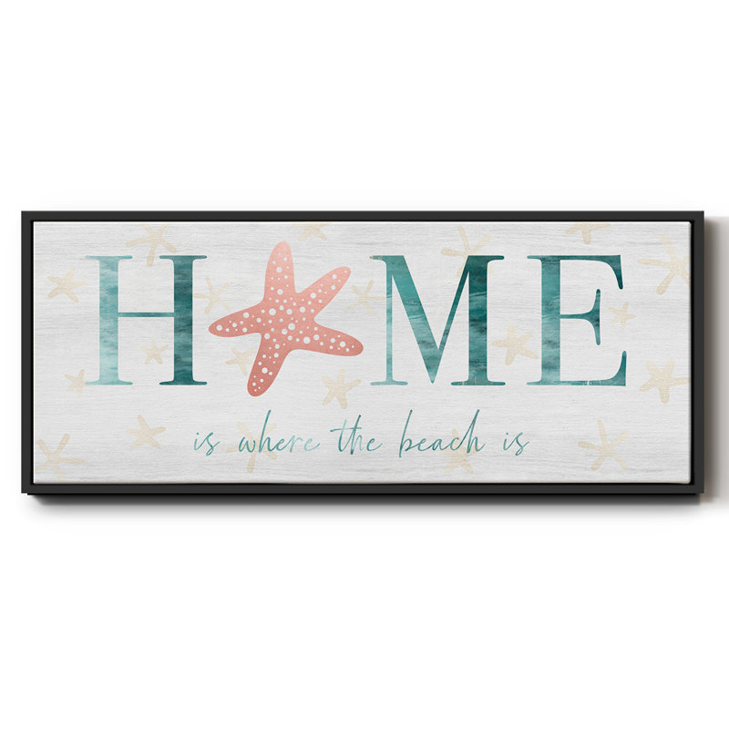 Home Beach- Framed Canvas, 24" H x 60" W