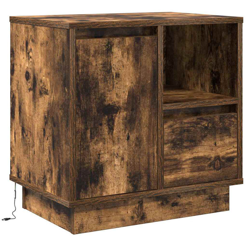 Bedside Cabinet 50 X 34.5 X 50 Cm Engineered Wood, Smoked Oak