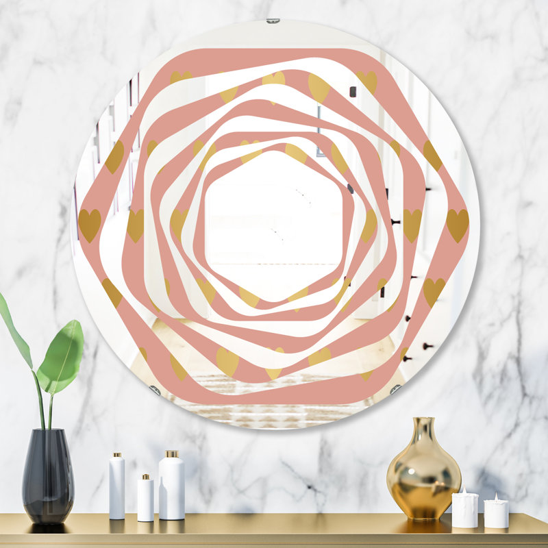 Miroir mural Whirl Hearts, H 31,5 po x l po