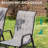  Patio Dining Set For 6, Outdoor Table And Chairs With 1.69″ Umbrella Hole, All Weather Patio Furniture Set, 30"X 55" Table And Stackable PVC-coated polyester Chair, For Lawn, Deck (Umbrella Not Included) (Black Table and Gray chairs)-1886006089-1886006101
