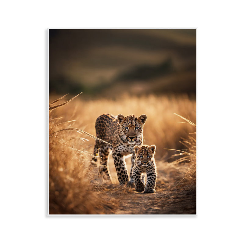  «Cheetah & Cub in Nature», art mural sur bois par Noah Bay