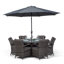 Karas 6 - Person Patio Dining Set Umbrella Hole Included Round Table with Cushions Included-39926005