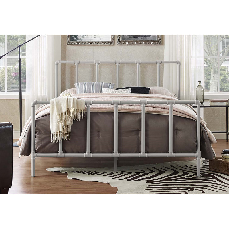 Lit en acier inoxydable Dower, Grand, gris