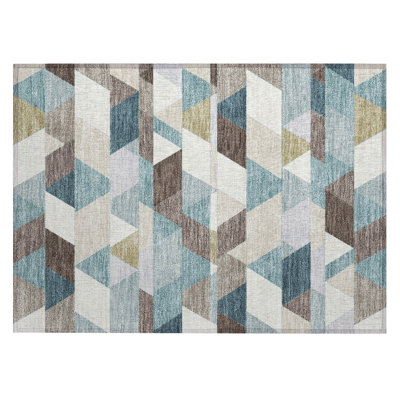 Machine Washable Indoor/Outdoor Chantille ACN2526 Geometric Rug