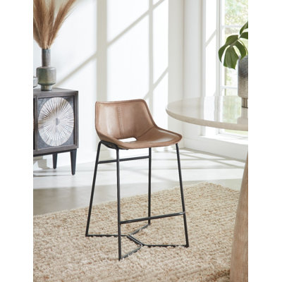 Jobin Upholstered Counter Stool with Metal Frame