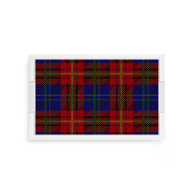 Plateau décoratif tartan rectangulaire en acrylique