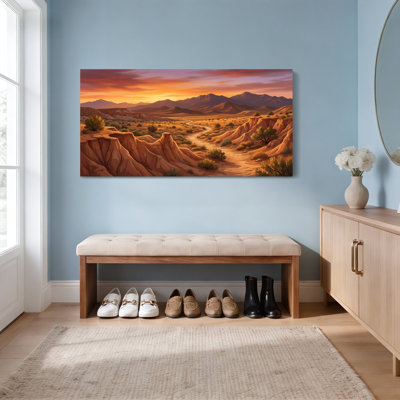 «Desert Landscape Sunset», ensemble de 1 reproduction d'art sur toile tendue