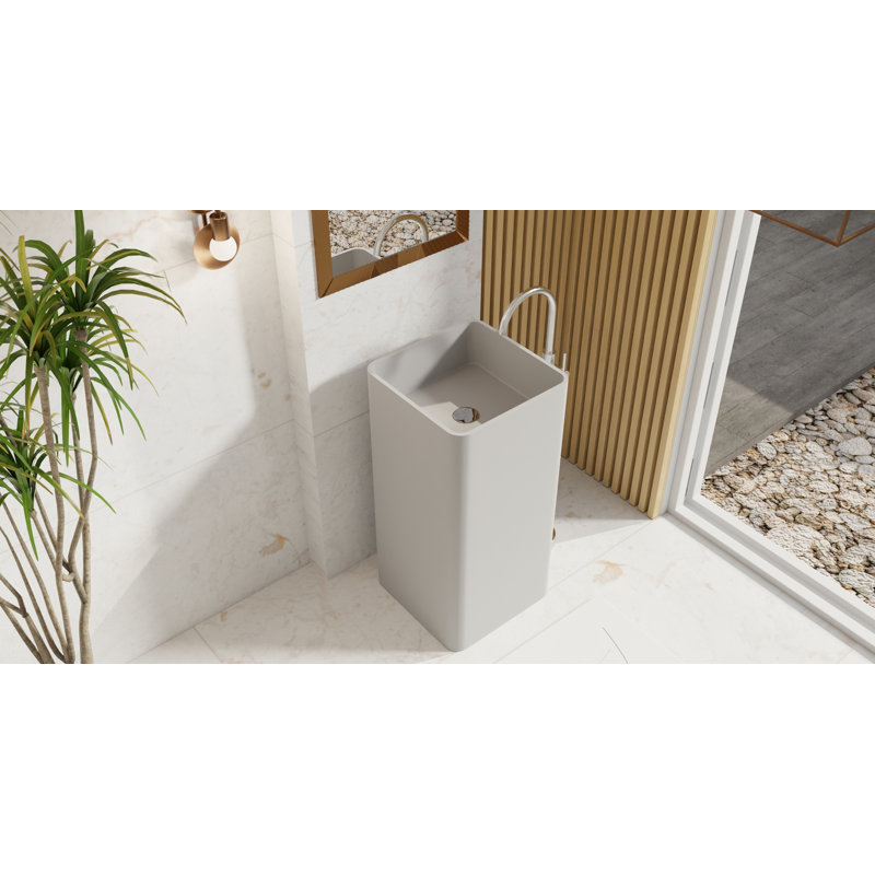 Lavabo de salle de bain autoportant Badeloft, Gris mat