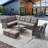 Schutt Wicker 8 - Person Modular Patio Conversation Sets with Cushions-525975141