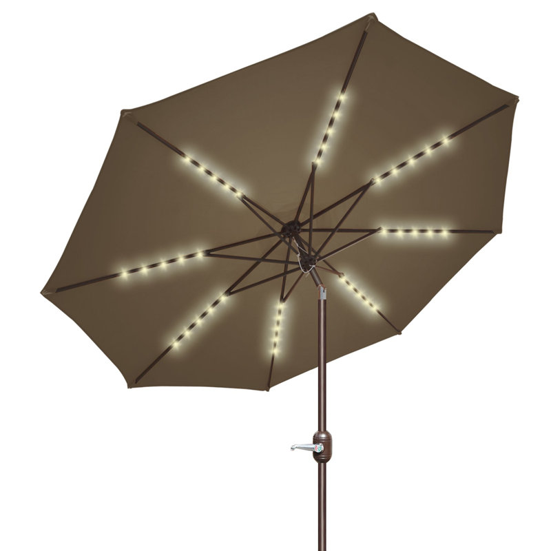 Parasol à DEL incliné pour l'extérieur, Gris