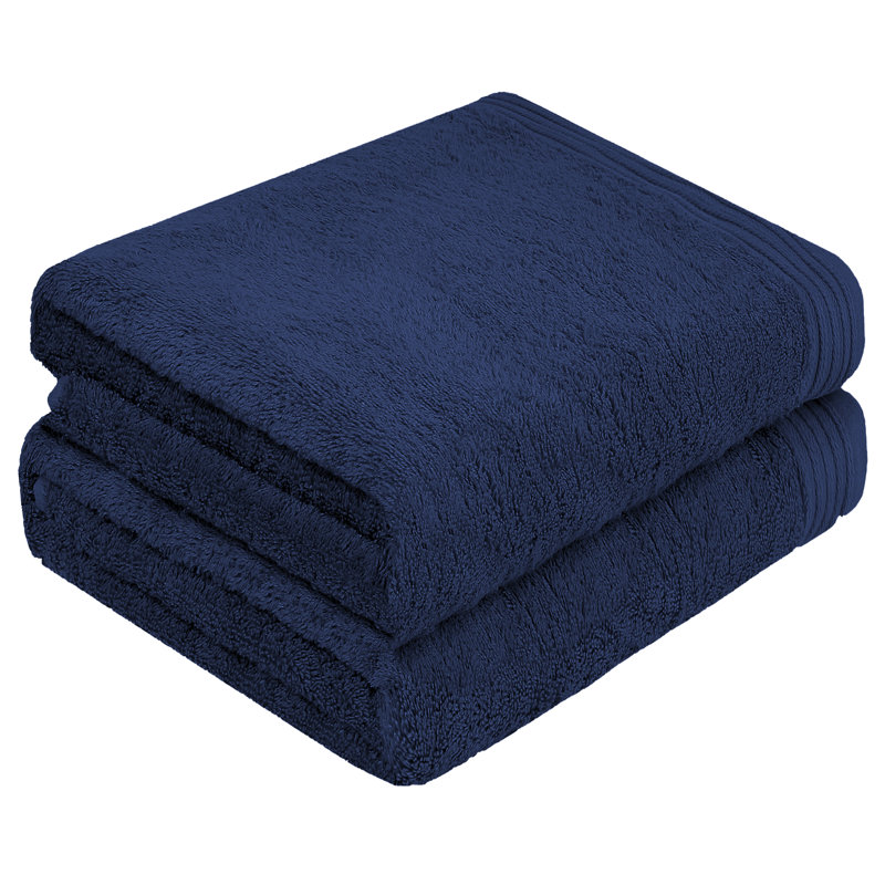Lorena Midweight Bath Sheet, Navy Blue