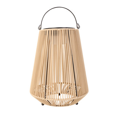 Lanterne solaire portative rechargeable en rotin